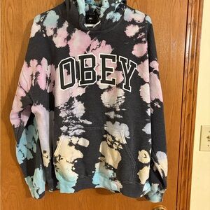 Obey Women's Tie-Dye Hoodie - Black and Pastel